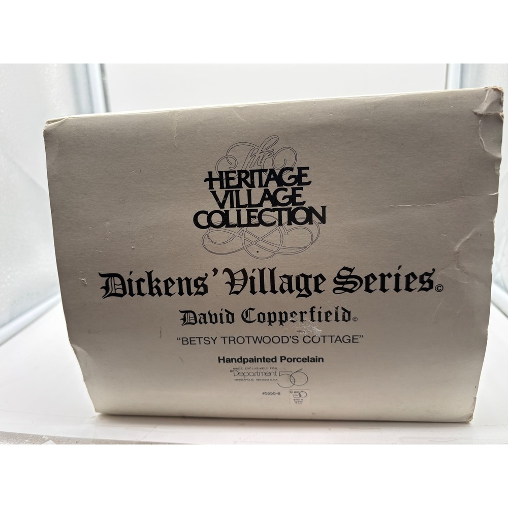 Vintage Department 56 Dickens Village Betsy Trotwood Cottage 1989 Retired W Box